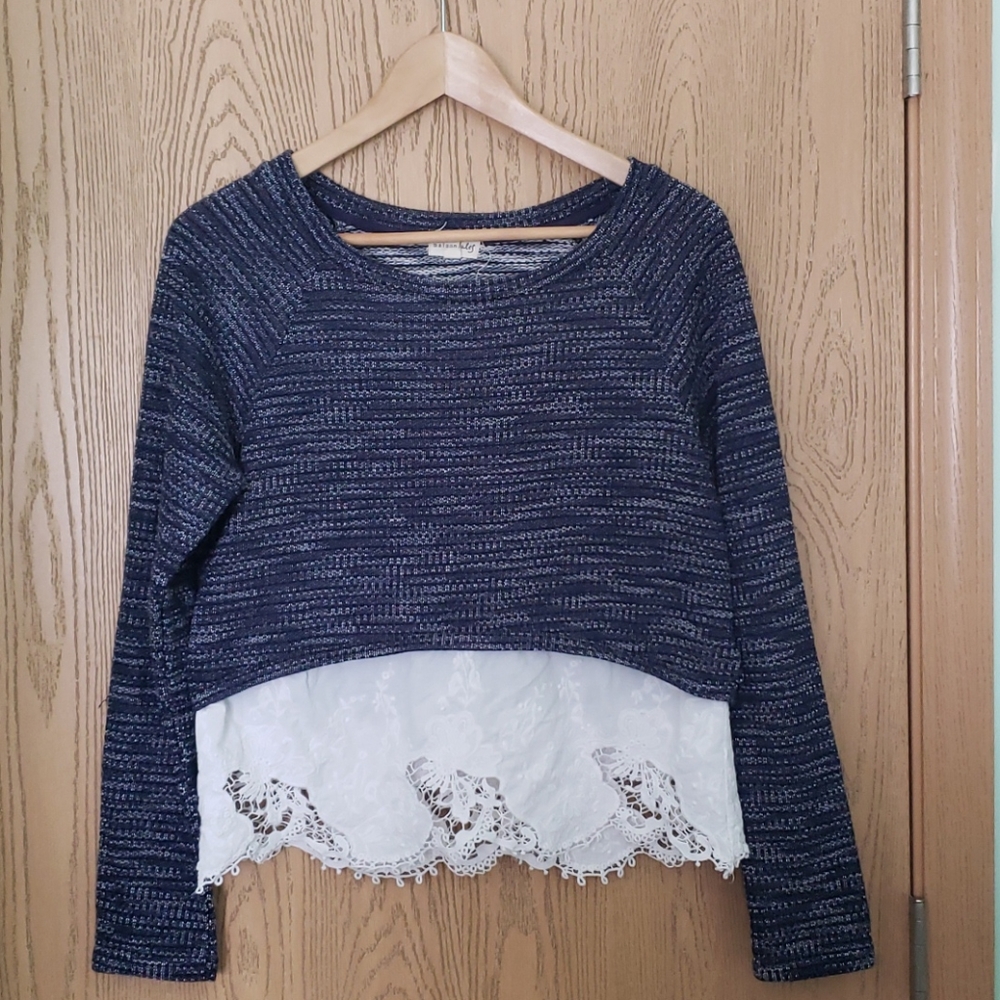 Maison Jules variegated blue sweater Size Medium